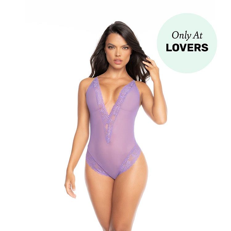 Mesh Teddy with Lace Trim Xoxomoving