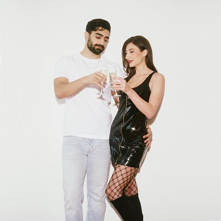 Nora Wet Look Dress Xoxomoving