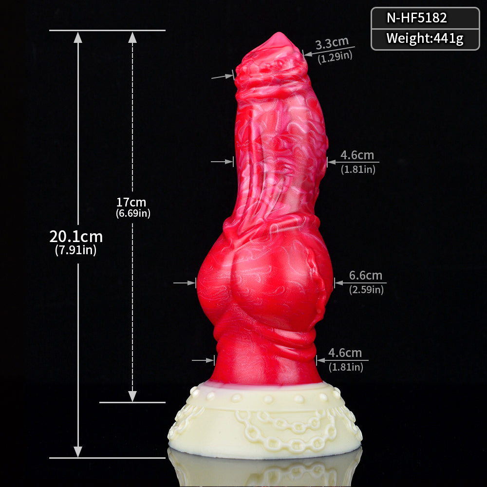 7 Inch Red Fantasy Knot Dog Dildo Xoxomoving