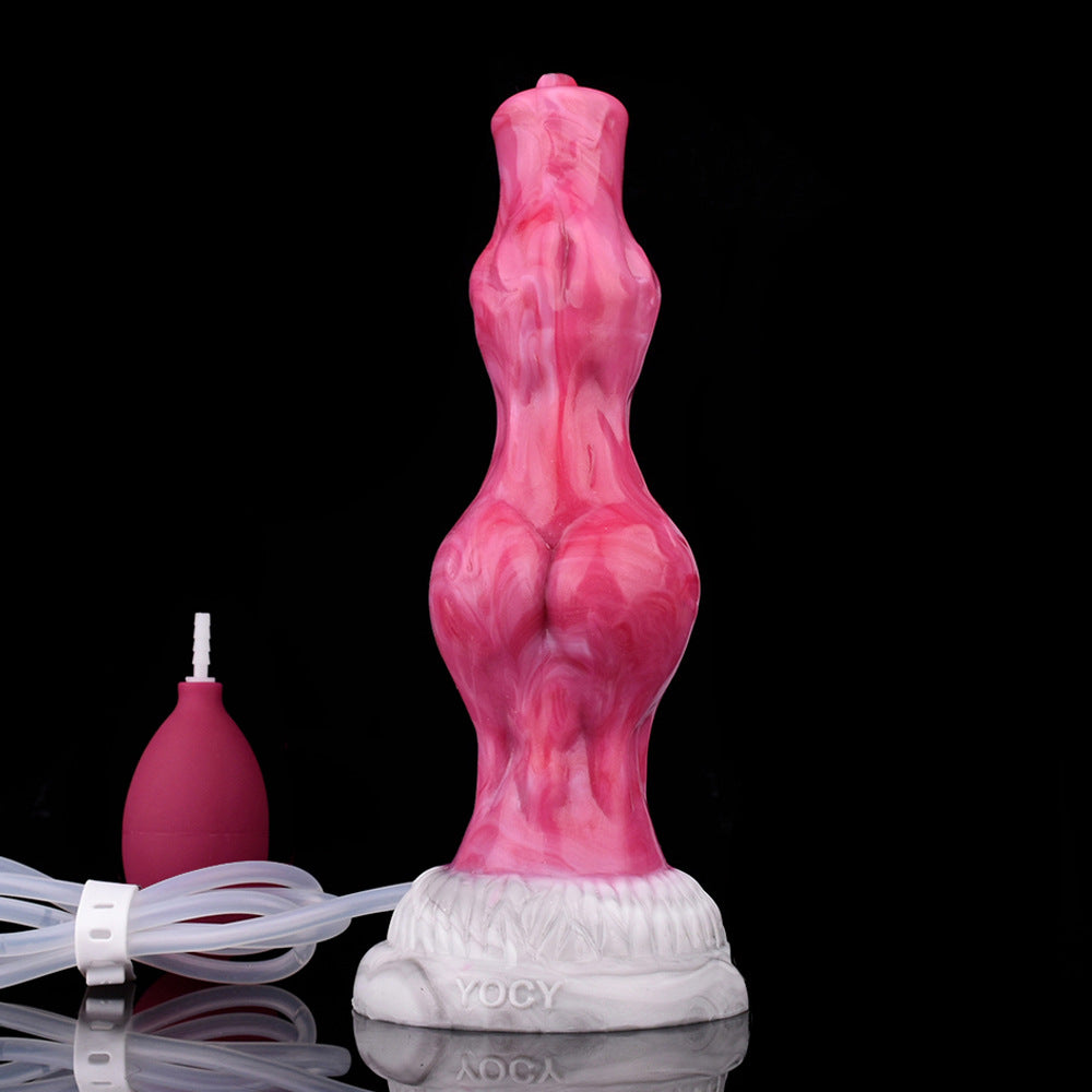 8 Inch Pink Double Knots Fantasy Squirting Dildo Xoxomoving