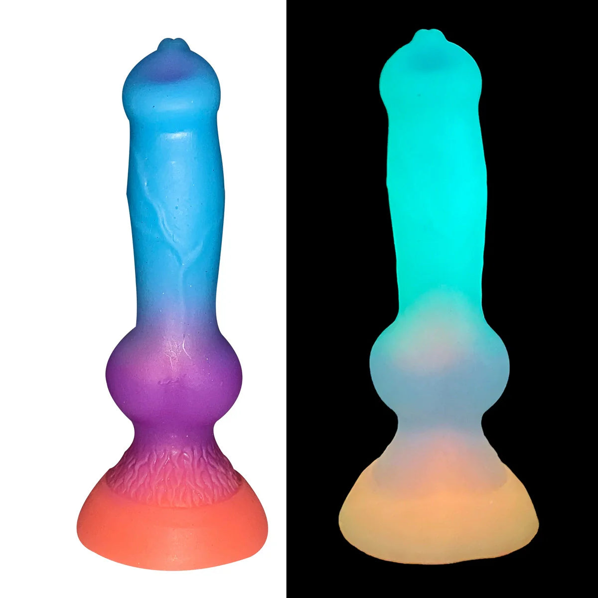 Gradient Glow in the Dark Dog 7 Inch Dildo STS
