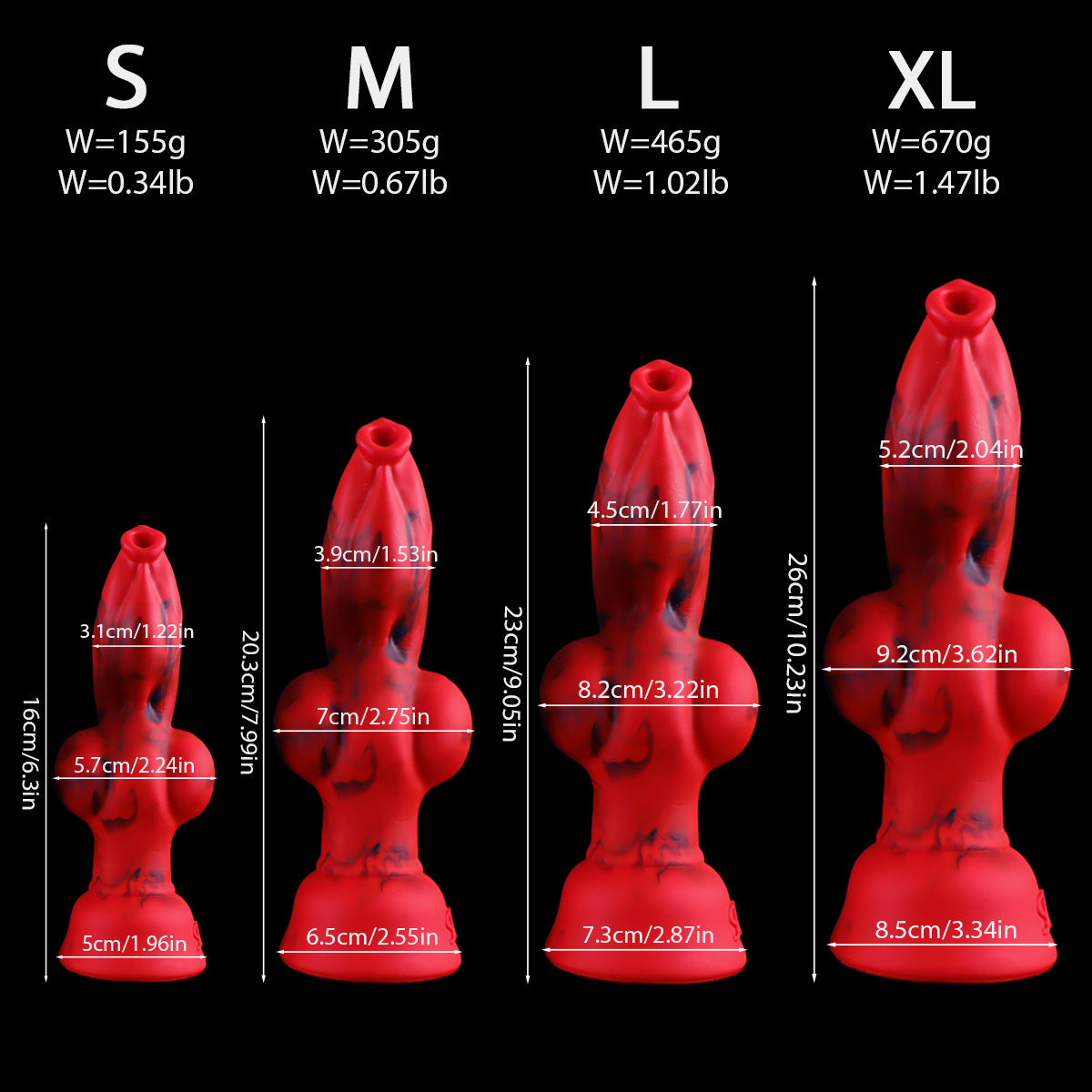 Soft Red Fantasy Knot Werewolf Dildo Xoxomoving