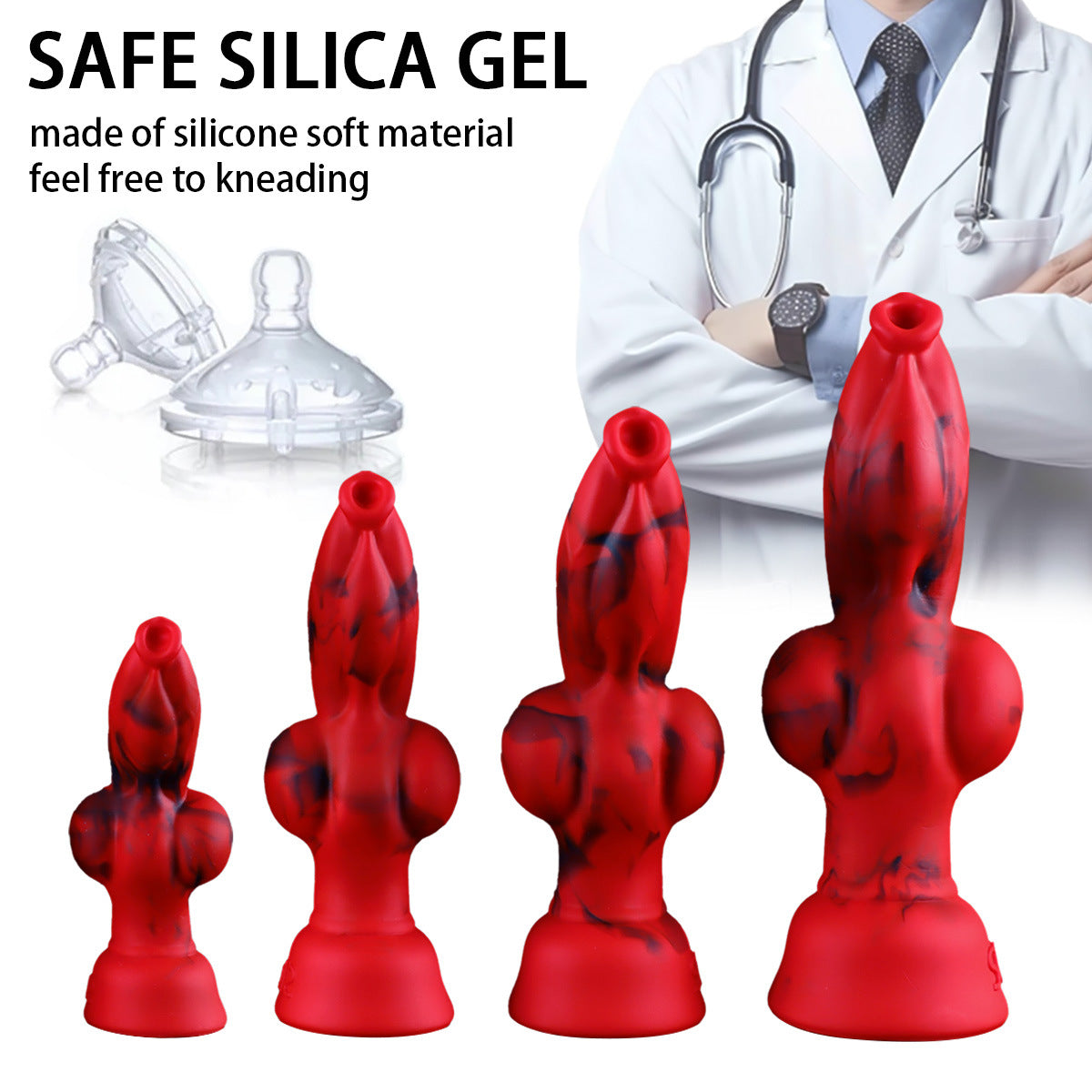 Soft Red Fantasy Knot Werewolf Dildo Xoxomoving