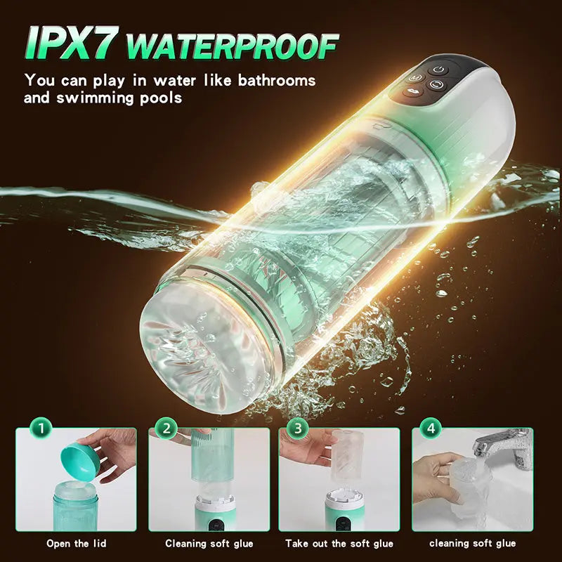 Xoxomoving Male Tongue Licking & Rotating Suction Toy, Waterproof Xoxomoving