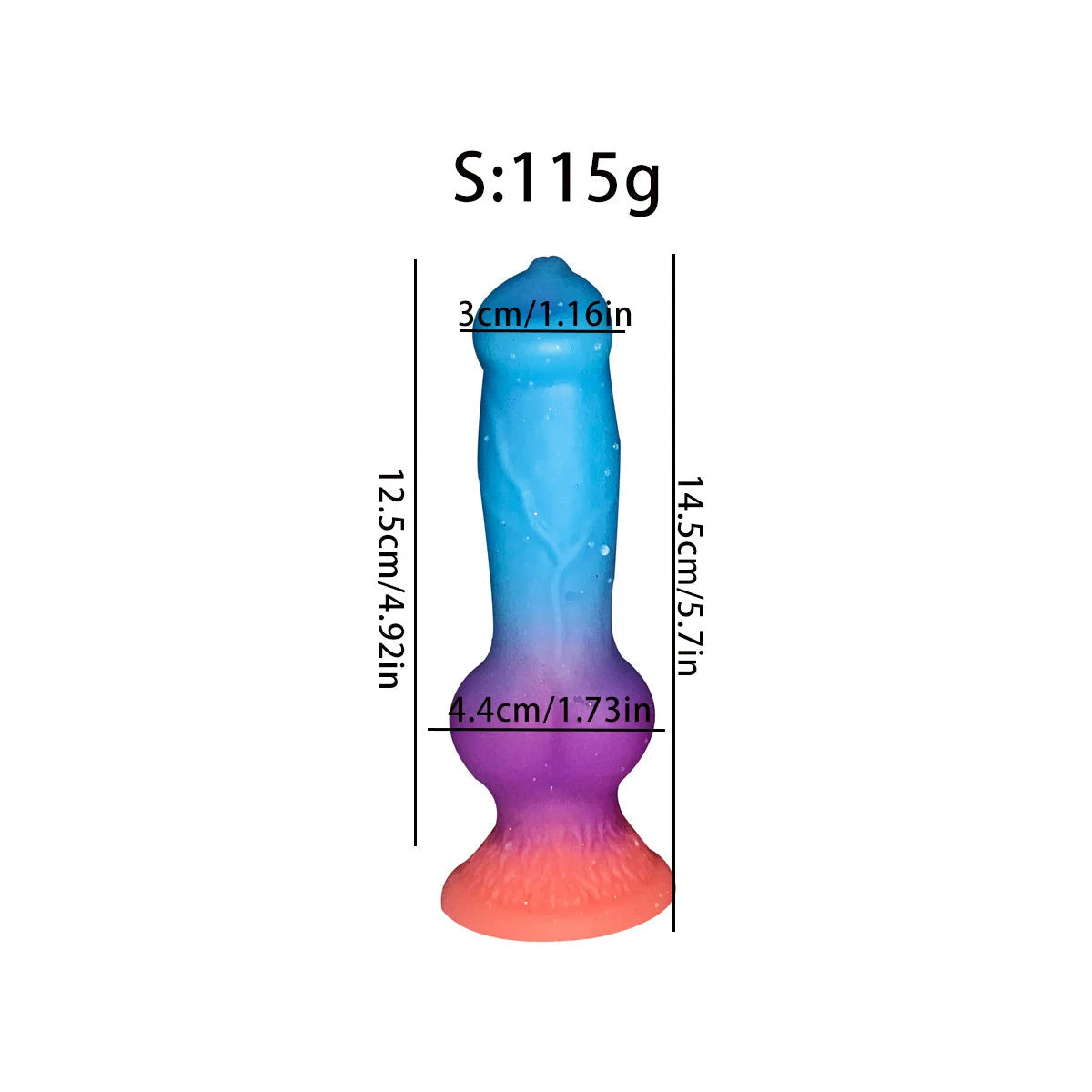 Gradient Glow in the Dark Dog 7 Inch Dildo Xoxomoving