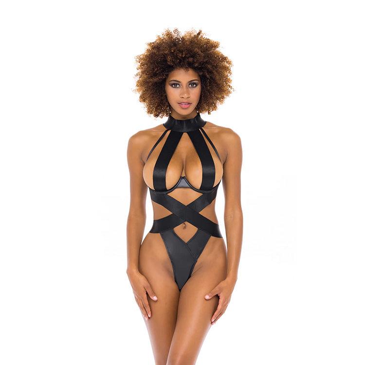 Lydie Strappy Leatherette Teddy Xoxomoving