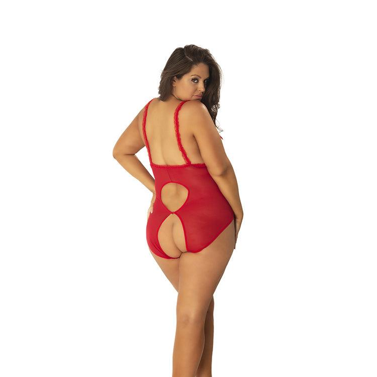 Open-Cup Amber Lace Teddy Xoxomoving