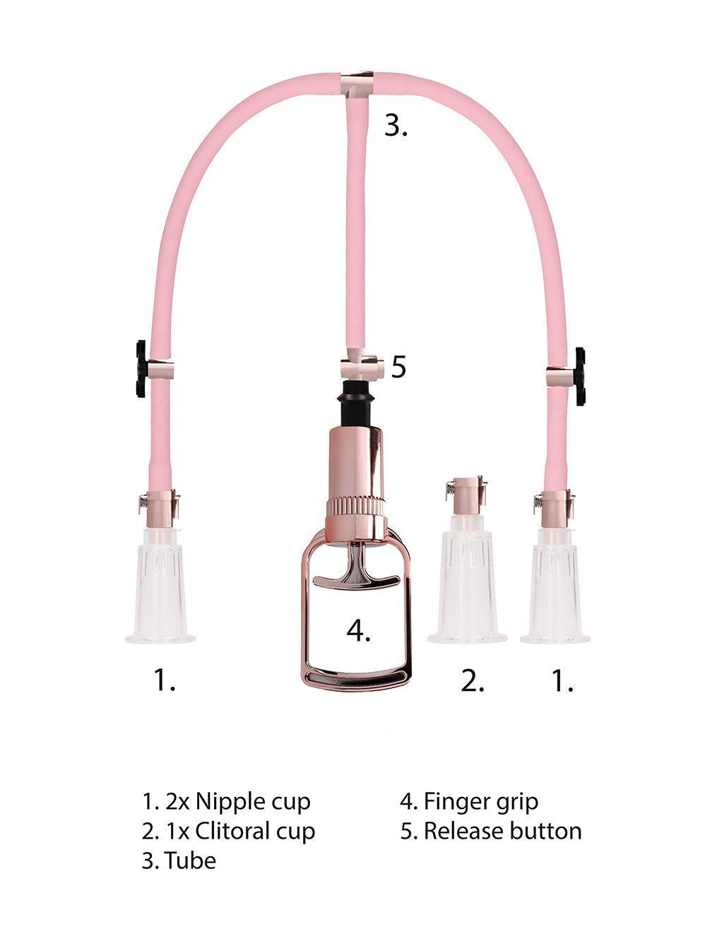 Pumped Rose Gold Clitoral and Nipple Pump Set - Xoxomoving