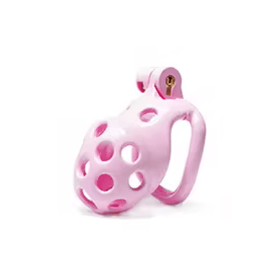 Pink Bubbles Chastity Cage - Small Xoxomoving