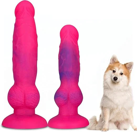 Pink Liquid Silicone Knot Dog Dildo Xoxomoving