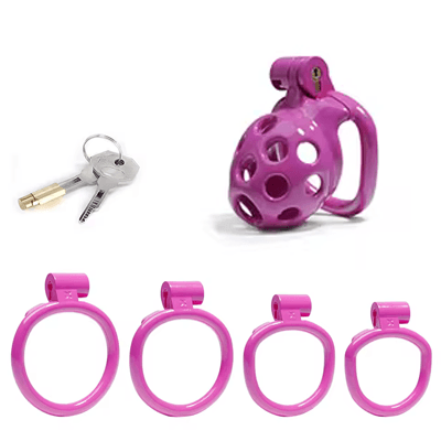 Purple Bubbles Chastity Cage - Nub Xoxomoving
