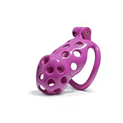 Purple Bubbles Chastity Cage - Standard Xoxomoving