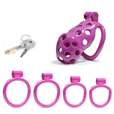 Purple Bubbles Chastity Cage - Standard Xoxomoving
