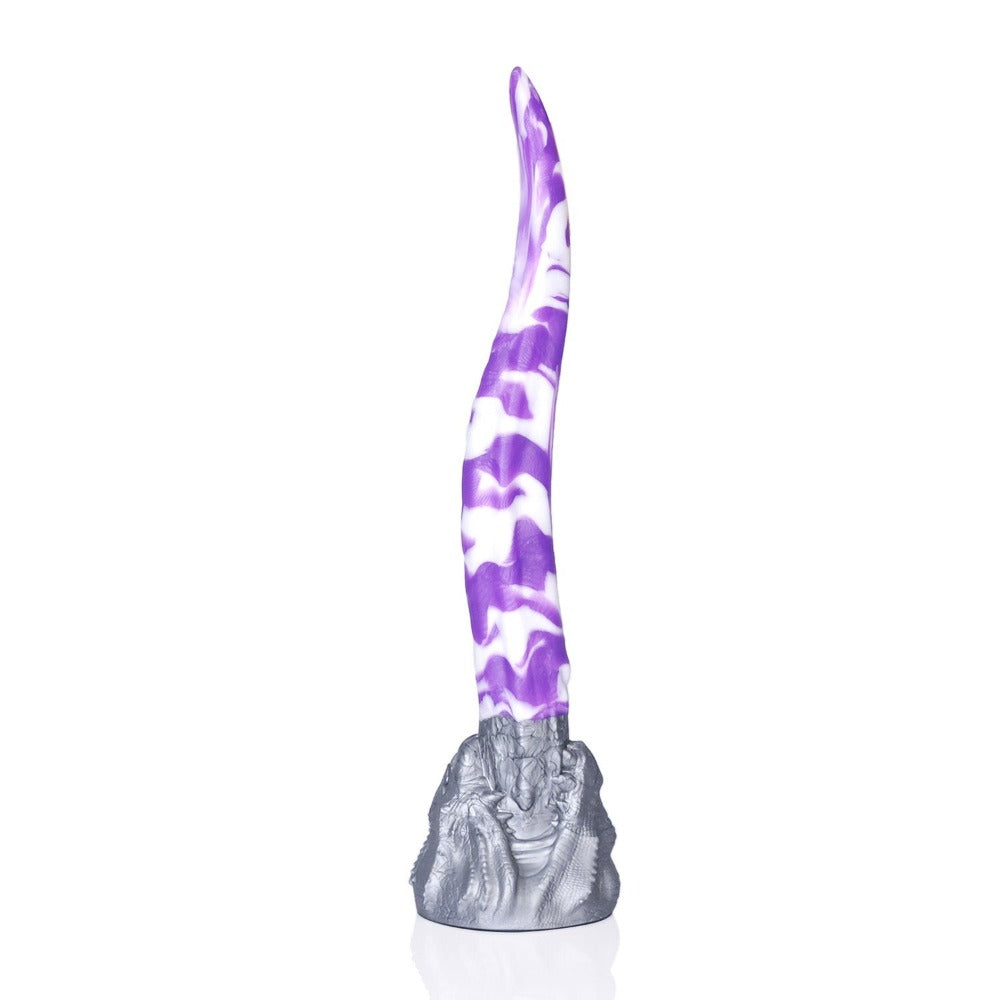 Long Tentacle Dildo – Tongue-Shaped, Suction Base, Platinum Silicone Xoxomoving