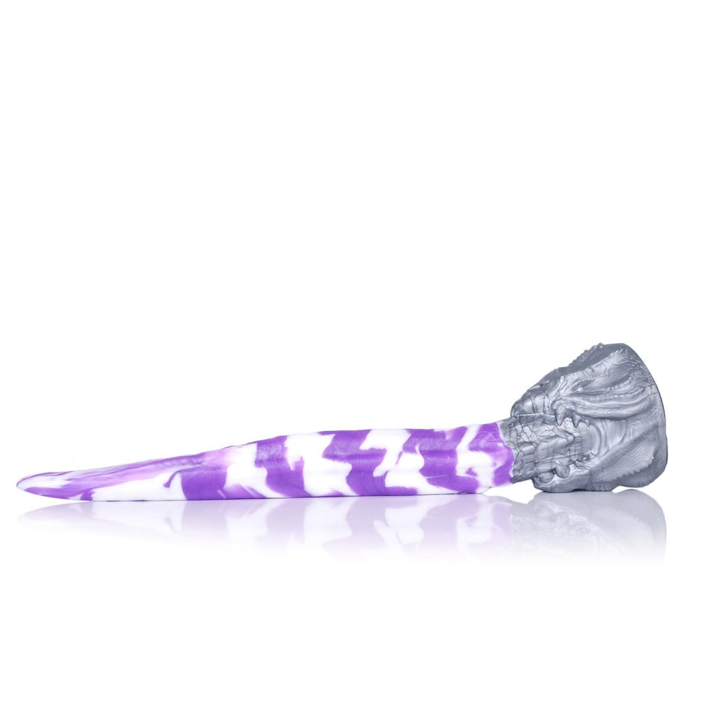 Long Tentacle Dildo – Tongue-Shaped, Suction Base, Platinum Silicone Xoxomoving