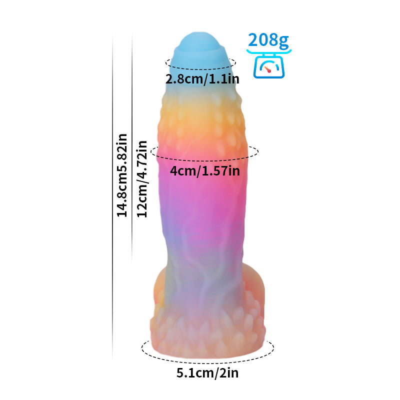 Big Monster Glow In The Dark Rainbow Dildo Xoxomoving