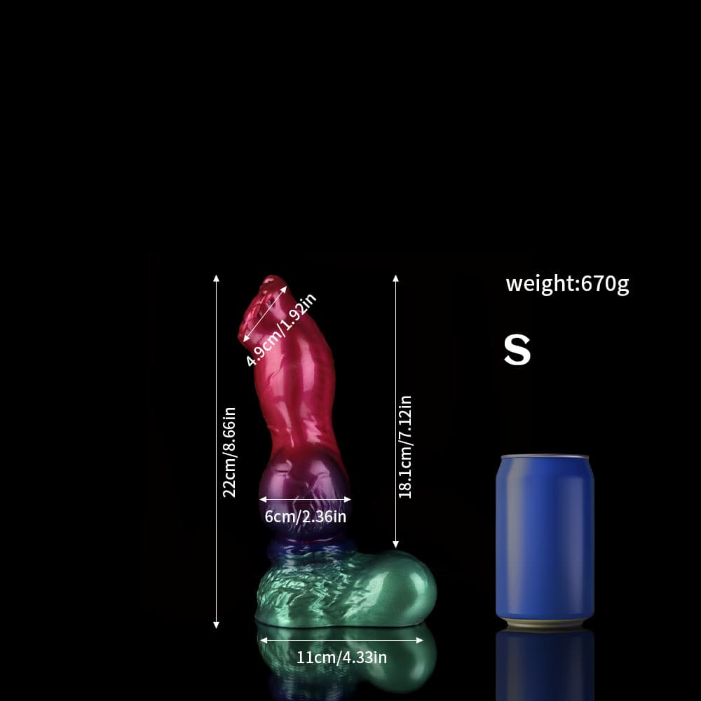 Gun Dog Gradient Purple Green Fantasy Dildo - Knotted Dildo Xoxomoving