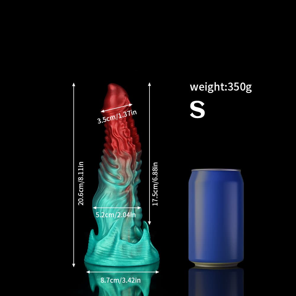 Ghostly Crimson Red Green Fantasy Dildo Xoxomoving