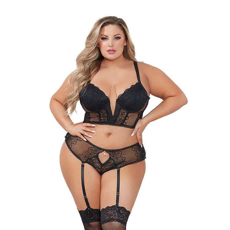 Cropped Lace Bustier & Garter Set Xoxomoving