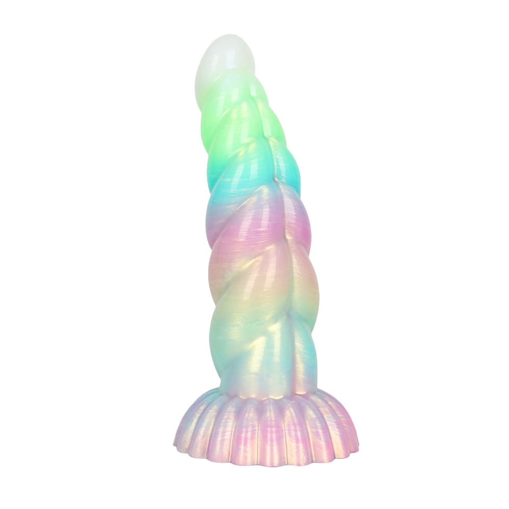 WistGlow Glow-in-the-Dark Spiral Vibrator with Remote Control & Suction Cup Base