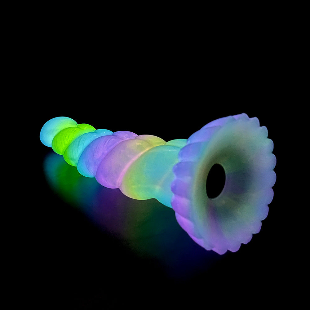 WistGlow Glow-in-the-Dark Spiral Vibrator with Remote Control & Suction Cup Base