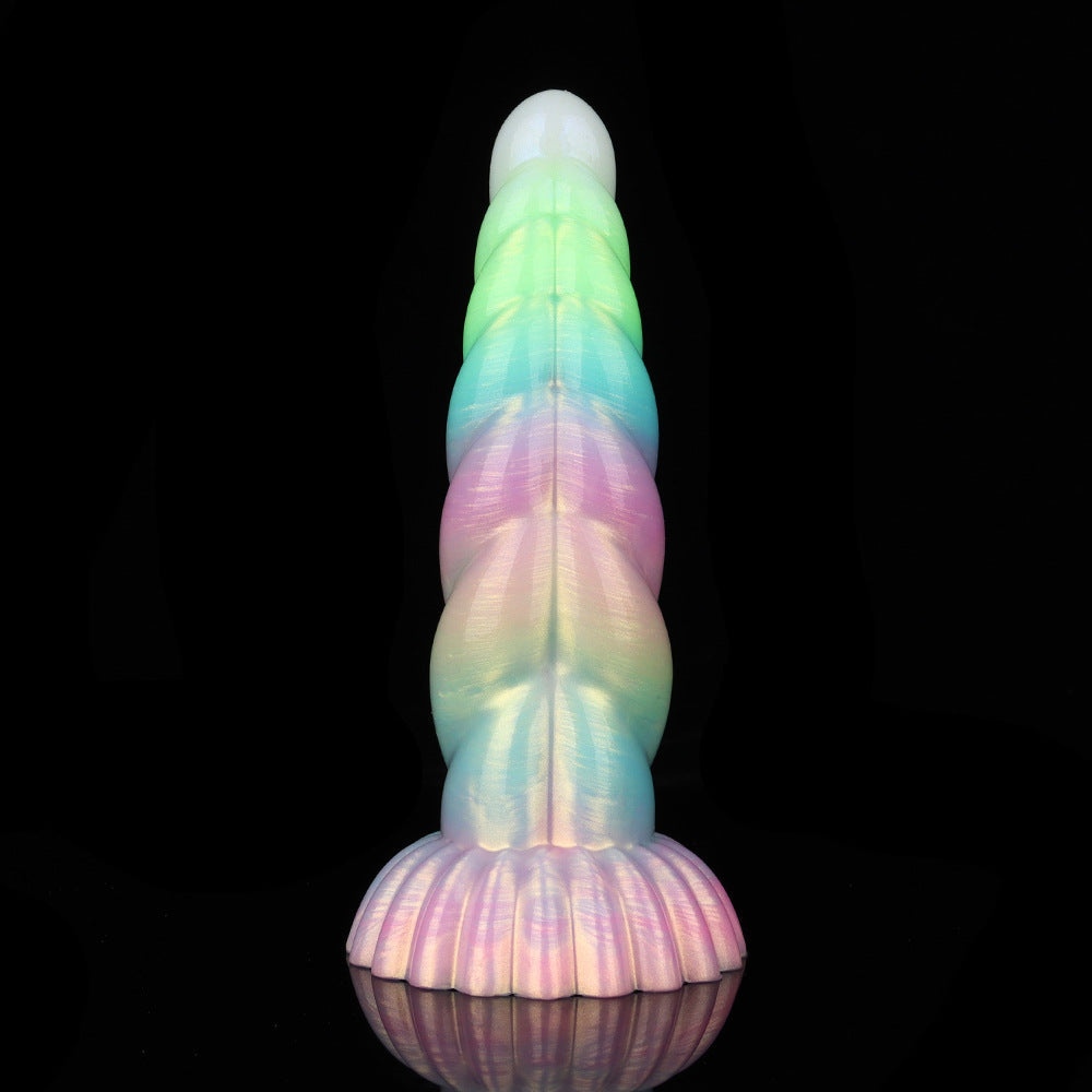 WistGlow Glow-in-the-Dark Spiral Vibrator with Remote Control & Suction Cup Base