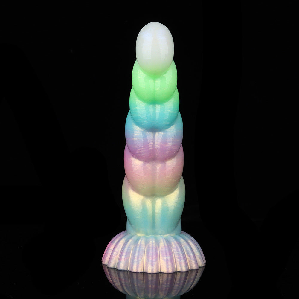 WistGlow Glow-in-the-Dark Spiral Vibrator with Remote Control & Suction Cup Base