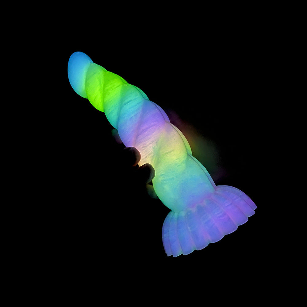 WistGlow Glow-in-the-Dark Spiral Vibrator with Remote Control & Suction Cup Base
