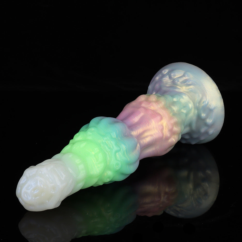 9.6 Inch Glow-in-the-Dark Vibrating Dildo with Dog Knot Design