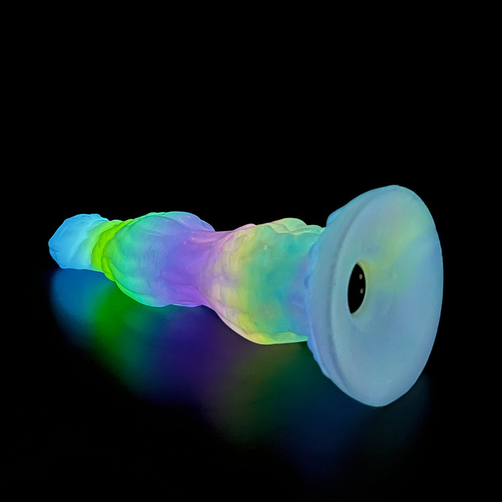 9.6 Inch Glow-in-the-Dark Vibrating Dildo with Dog Knot Design