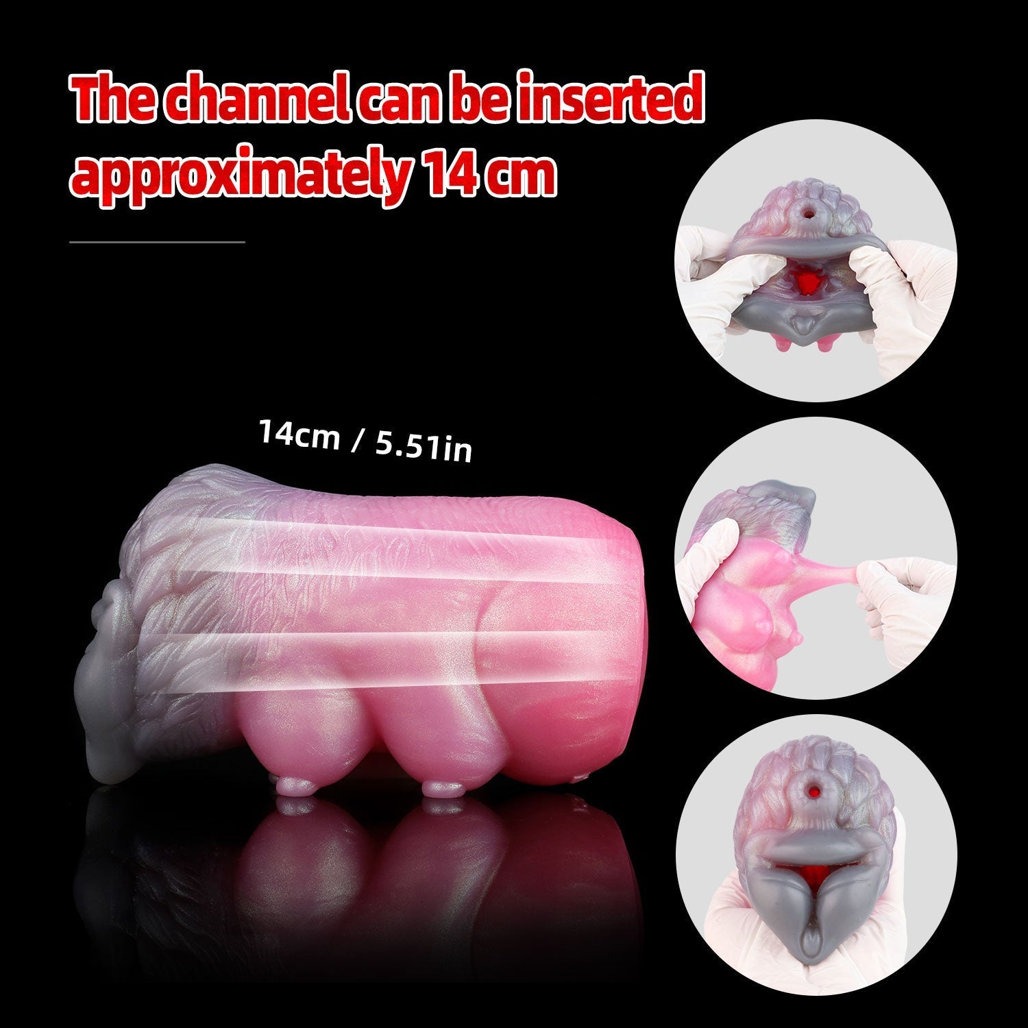 Wolf Beauty Pocket Pussy Male Masturbator - Fantasy Silicone Penis Blowjob Sex Toys for Men Xoxomoving