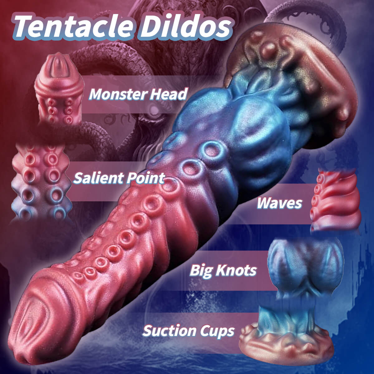 9.84 Inch Fantasy Tentacle Dildo - Octopus Dildo Xoxomoving