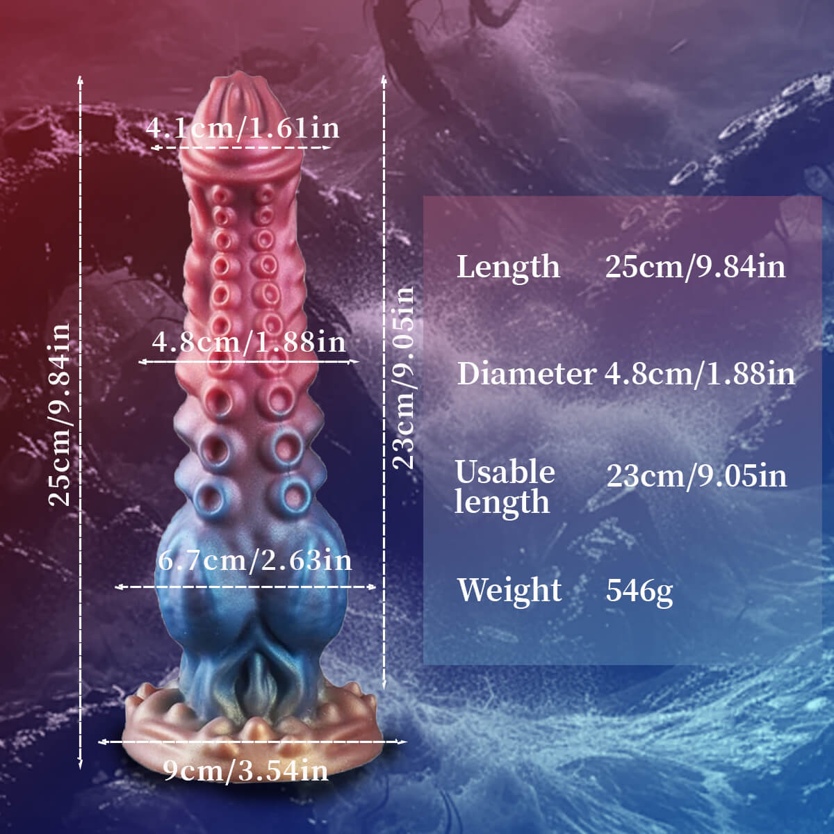 9.84 Inch Fantasy Tentacle Dildo - Octopus Dildo Xoxomoving