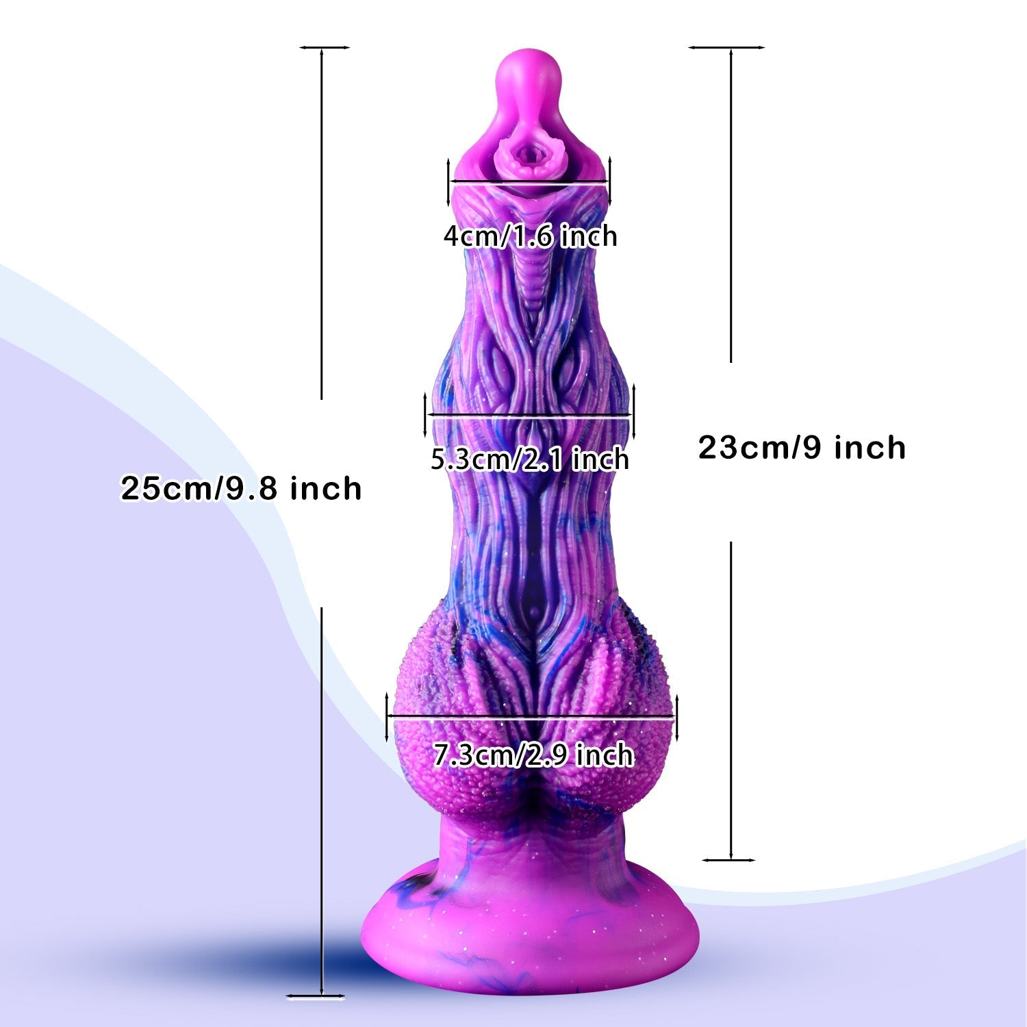 Fantasy Textured Silicone Alien Dog Knot Dildo Xoxomoving