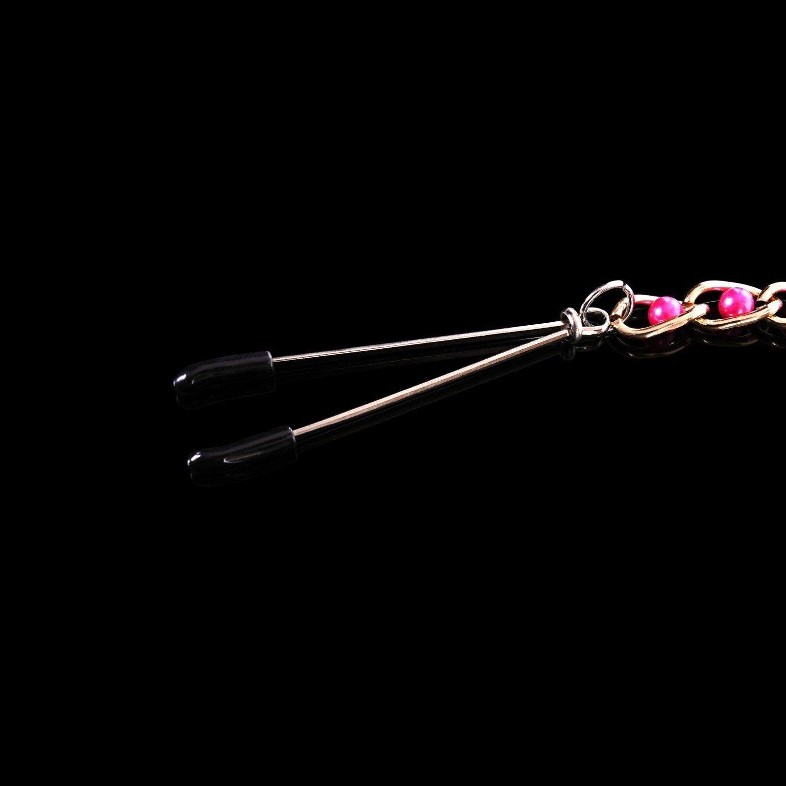 Nipple Clamps with Red Ball Chain By Kink - Xoxomoving