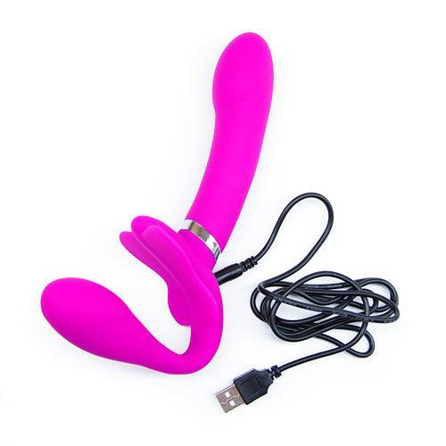Butterfly share Rechargeable strapless strap-on - Xoxomoving