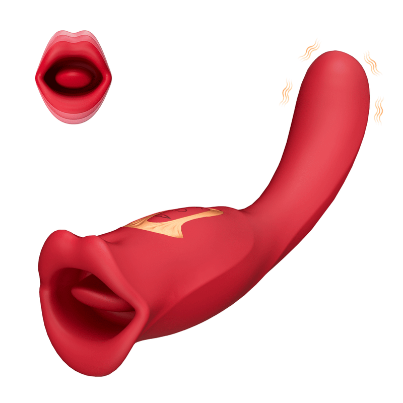 Rose Sex Toy Mouth Biting G Spot Clitoral Vibrator with Another End Tapping & Slapping and Dildo Vibrator Optional Xoxomoving