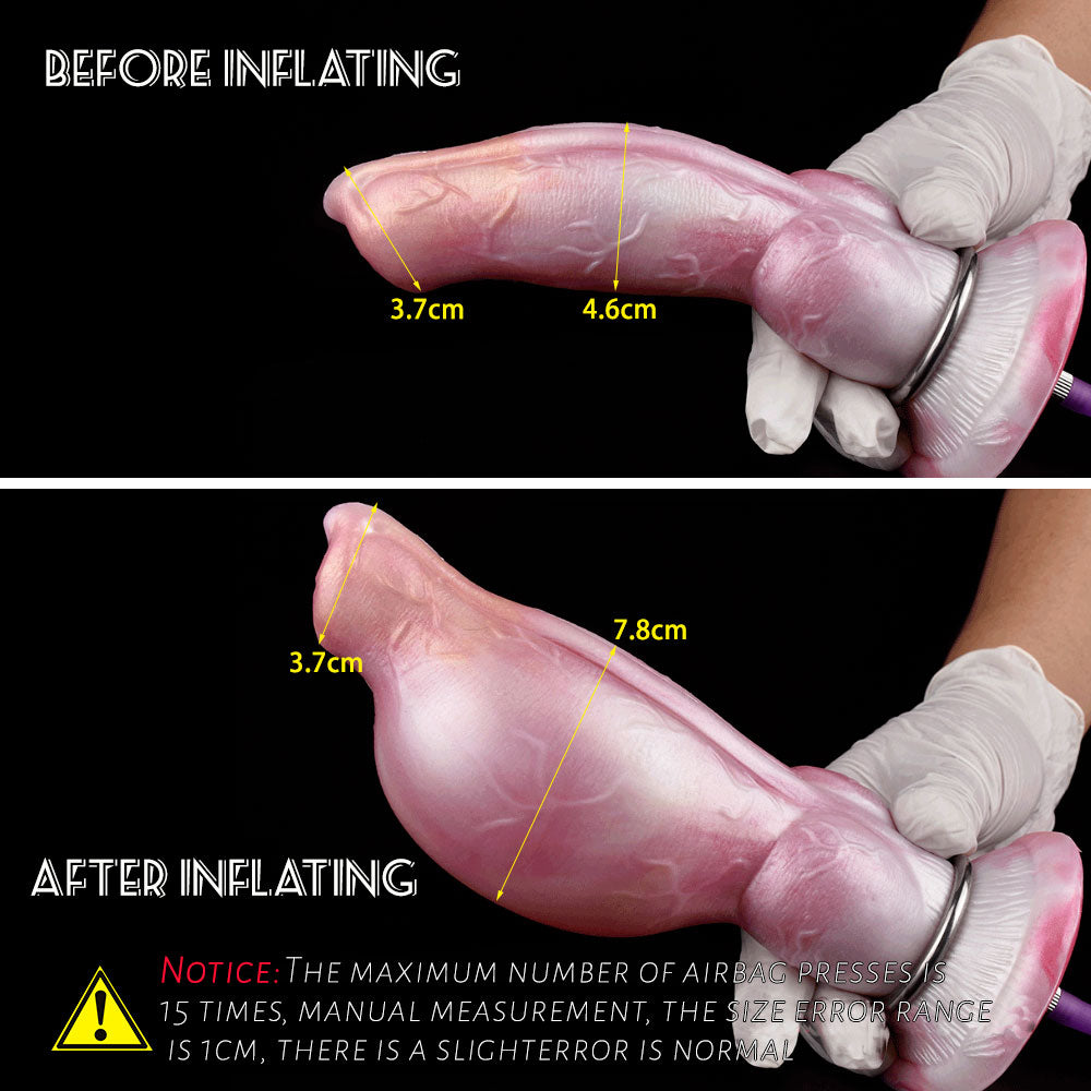 Bulldog 8.7 Inch Pink Inflatable Dildo Xoxomoving