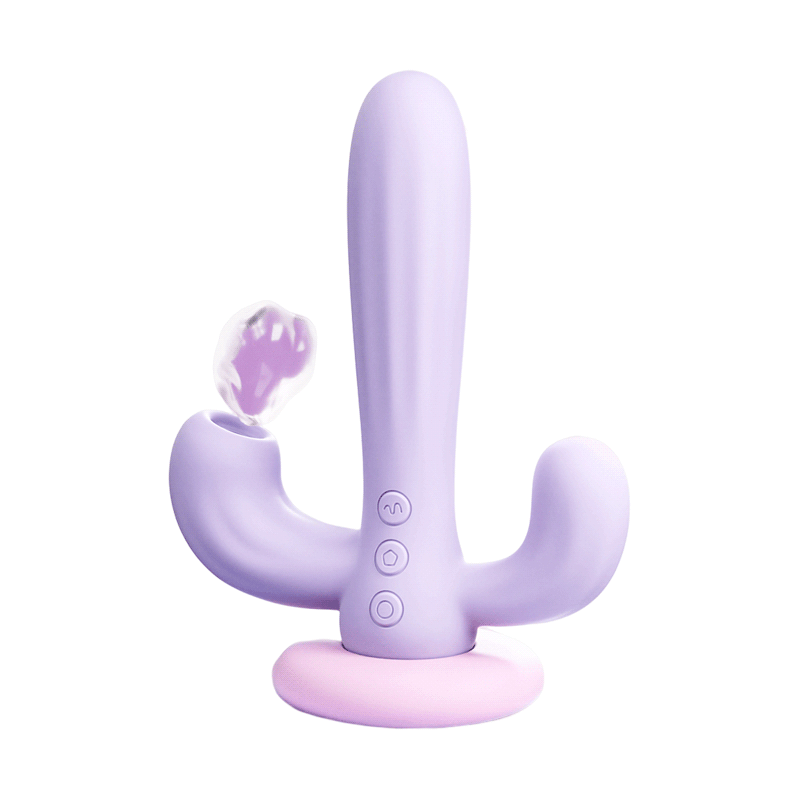 Cactus Pleasure Oasis: Suction + Vibrating Massage Wand - Xoxomoving Xoxomoving