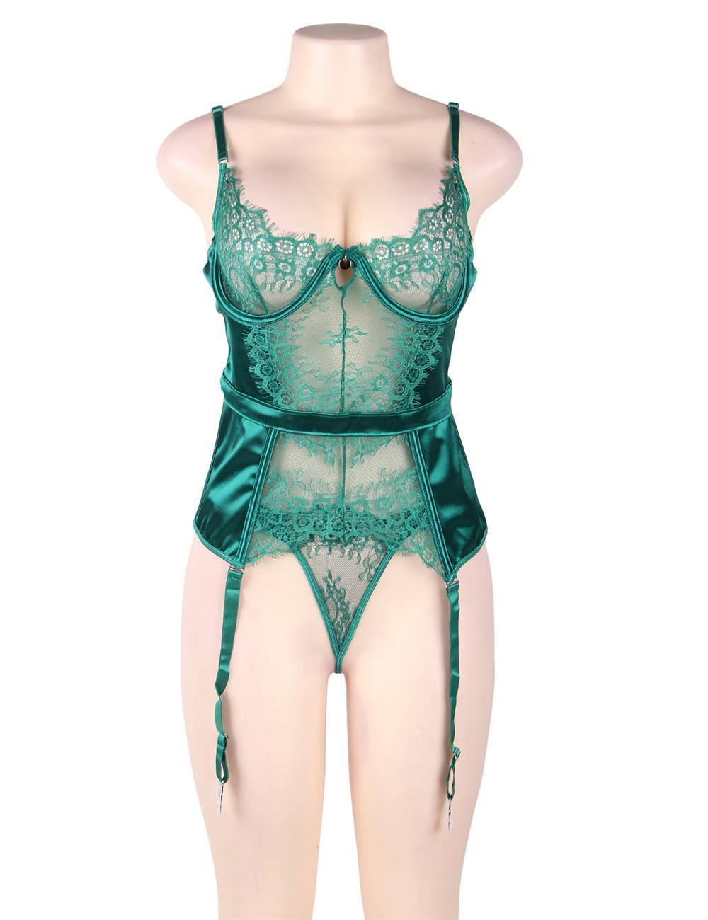 Emerald Lace Corset - Two Sizes Available - Xoxomoving