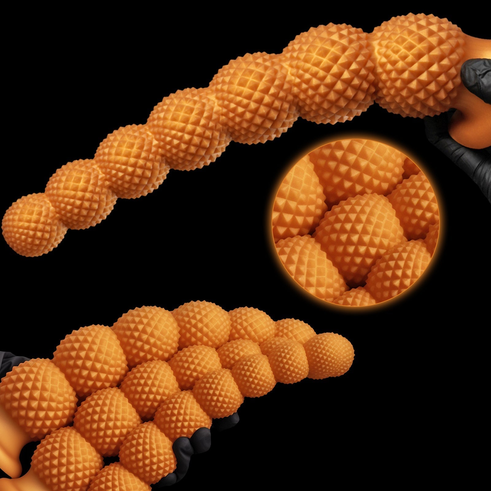 Gold Spiked Bead Anal Plug Extra Thick Textured Butt Plug Dildo Xoxomoving