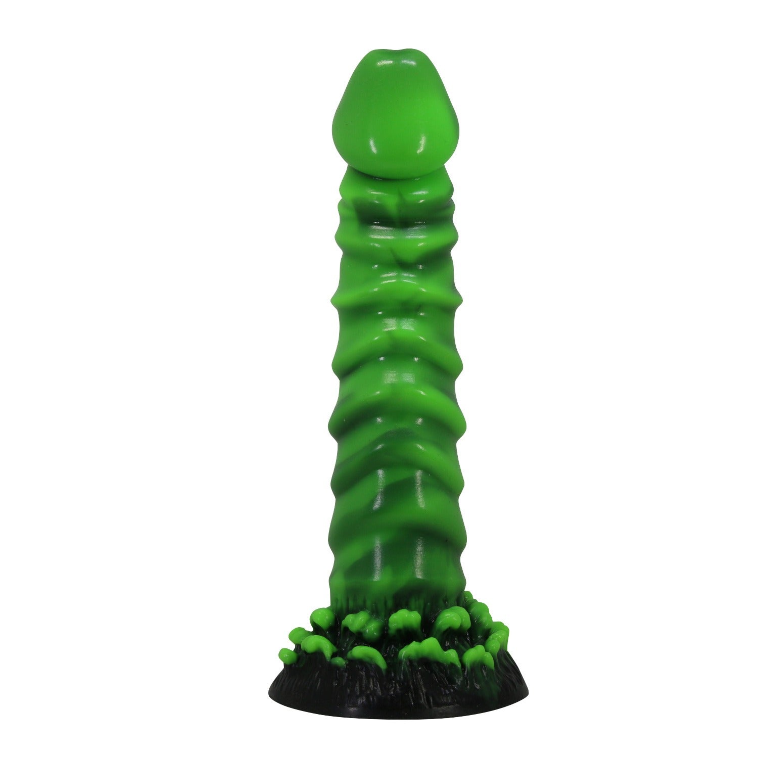 Monster Silicone Dildo with Suction Cup Fantasy Design in Green