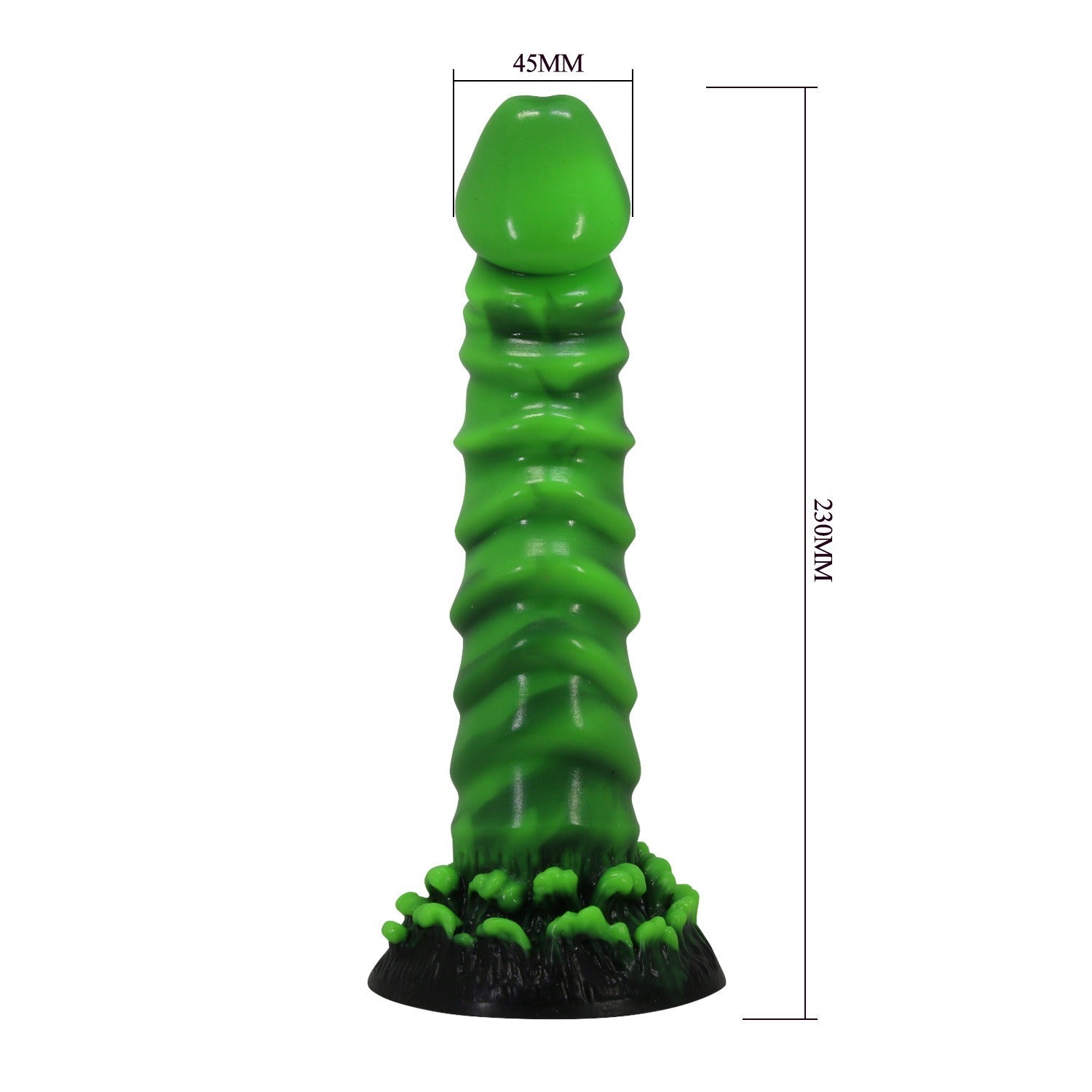 Monster Silicone Dildo with Suction Cup Fantasy Design in Green Xoxomoving