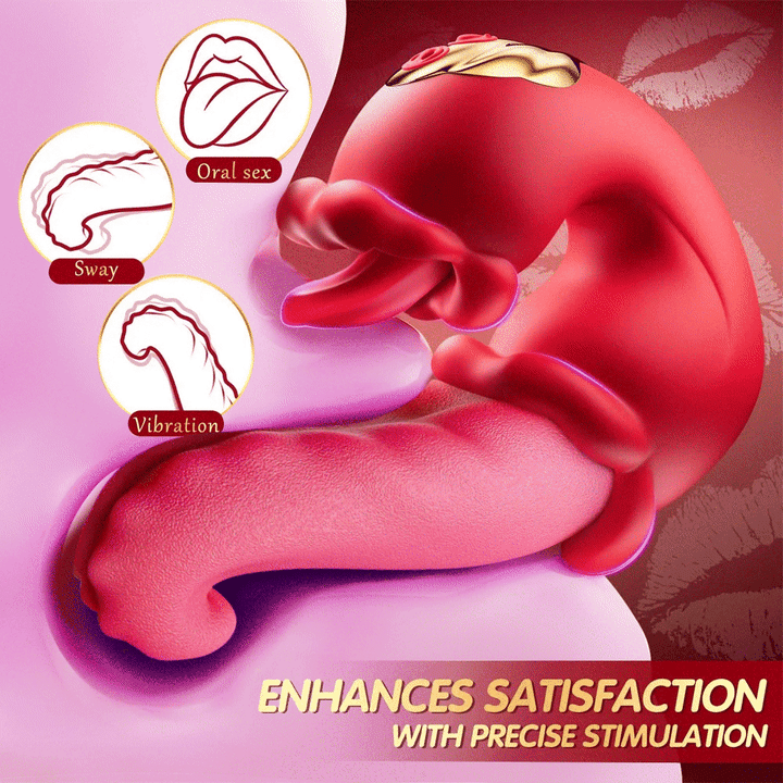 Twin Rose Thrusting G Spot Vibrator - Tongue Teasing Xoxomoving