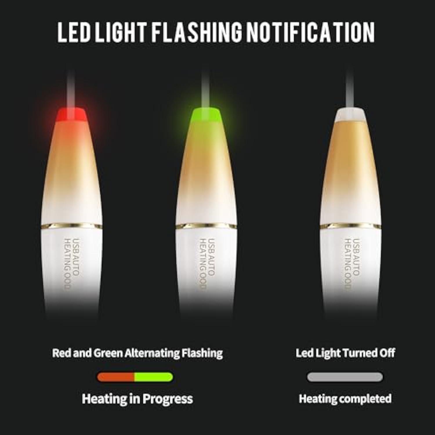 NUHUi AUTO Heater Stick Warmer | USB Hands Warmer with LED Indicator | Fast Heating Stick 38℃ Control | Portable & Waterproof - Xoxomoving