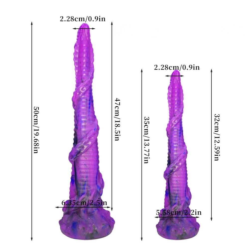 Long Tentacle Dragon Dildo – Twisted Silicone with Suction Cup Base Xoxomoving