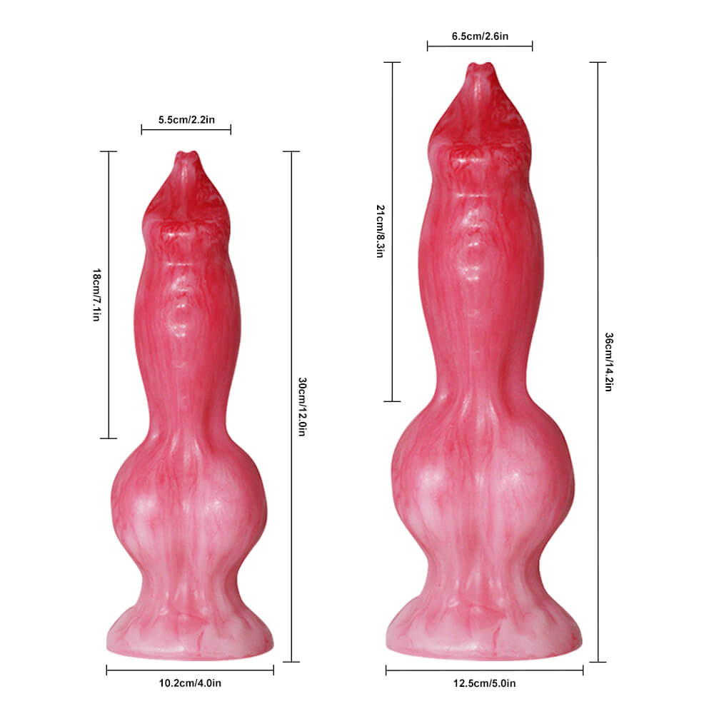 Red Texture Knots Silicone Fantasy Dog Dildo Xoxomoving