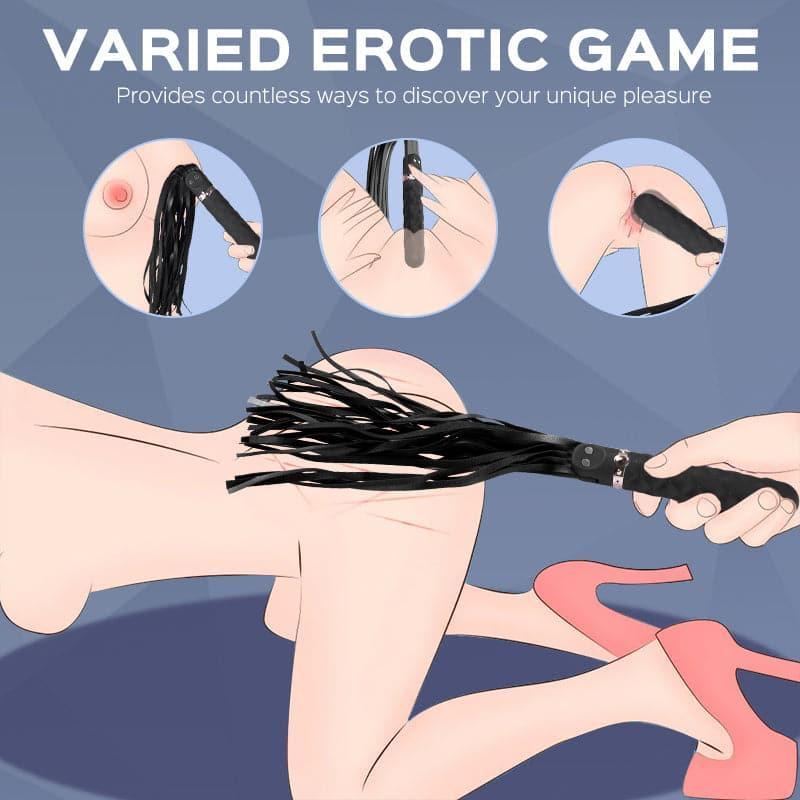 Slave Master - Vibrating Faux Leather Flogger - Xoxomoving