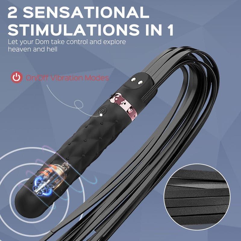 Slave Master - Vibrating Faux Leather Flogger - Xoxomoving