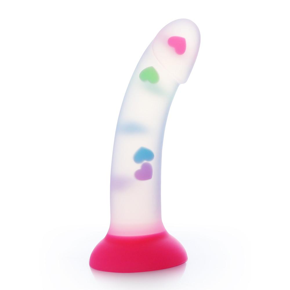 Heart Dildo Curved Glow Stick Sex Toy Xoxomoving